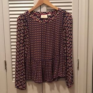 Maeve by Anthropologie Geometric and Floral Blouse